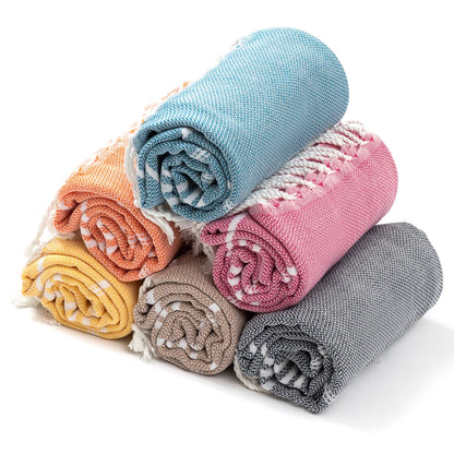 Cotton Striped  Turkish Sports Bath Towel with Tassels Travel Gym Camping Sauna Beach Pool Blanket Absorbent Easy Care