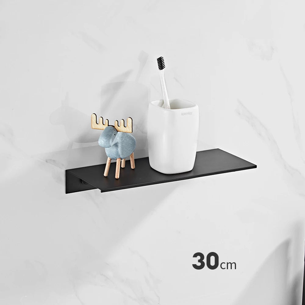 30/40/50CM Bathroom Shelf Aluminum Floating Shelves for Wall Mounted Shower Organiser Kitchen Storage Rack Bathroom Accessories