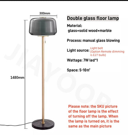 Modern Creative Glass Floor Lamp Simple Sofa Side Decorative Lighting Living Room Bedroom Bedside Lamp LED Reading Desk Light