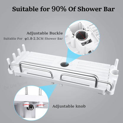 Extendable Shower Shelf Bathroom Shelf Without Drilling Shampoo Tray Shower Storage Holder Bathroom Accessories