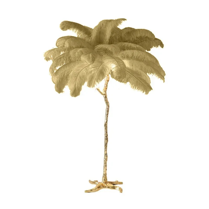 Nordic Ostrich Feather Floor Lamp Living Live Room Atmosphere Home Decor Sofa Corner Standing Lamp Bedroom Bedside Table Light