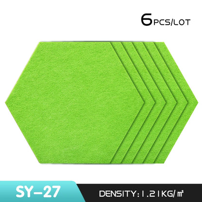 6Pcs Hexagon Polyester Wall Panels Soundproofing Sound Proof Self-adhesive Acoustic Panel Office Esports Room Nursery Wall Decor