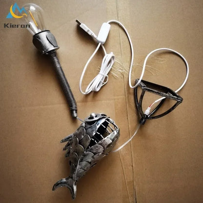 Modern Lantern Fish LED Table Lamps Bedroom Study Bedside Deep-sea Fish Desk Lamps Living Room Decor Pipa Fish Small Floor Lamp