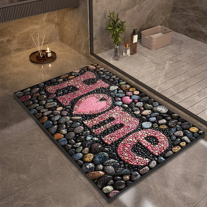 Stone Design Diatomite Bath Mat Bathroom Non-slip Shower Foot Mats Absorbent Quick Dry Toilet Rugs Carpet Doormat Washable