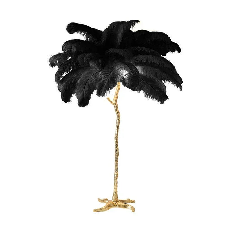 Nordic Ostrich Feather Floor Lamp Living Live Room Atmosphere Home Decor Sofa Corner Standing Lamp Bedroom Bedside Table Light