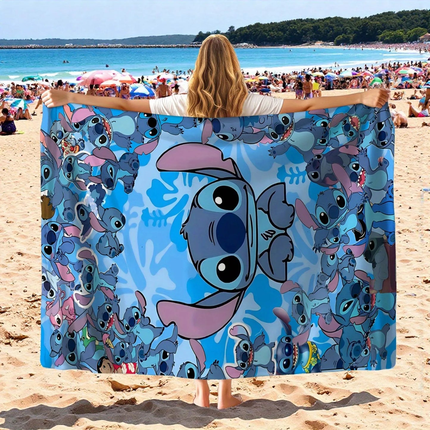 Lilo & Stitch Beach Towel: Dive into Fun by the Shore! Suitable for beach towels, towels, bath towels