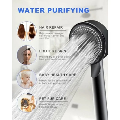 Bathroom Sink Faucet Head of A Shower High Pressure 5 Modes Adjustable with Hose Water Saving One-Key Stop Bathroom Accessories