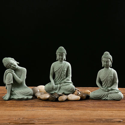 【Small Size】Buddha Statue Fish Tank Decoration Mini Buddhism Figurine Desk Topper Tablescape Decor Home Zen Statue