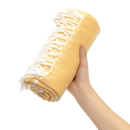 Cotton Striped  Turkish Sports Bath Towel with Tassels Travel Gym Camping Sauna Beach Pool Blanket Absorbent Easy Care
