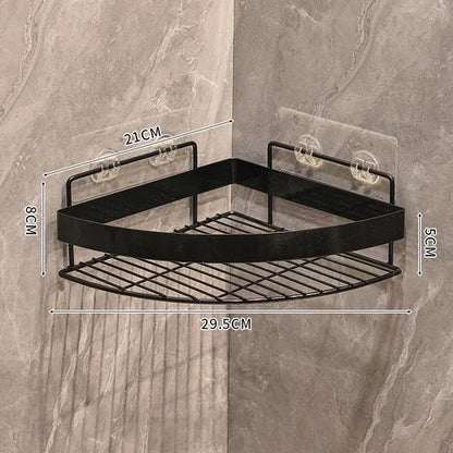 Gold Bathroom Storage Rack  non punching tripod Wall Mounted Storage holder Shampoo shower gel storage rack Bathroom Accessories