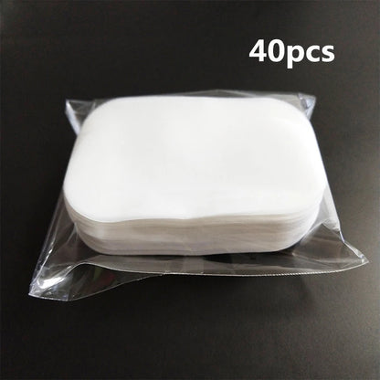 40/60/100 Pcs Soap Paper Portable Hand Washing Slice Sheets Bath Travel Scented Foaming Soap Bath Clean Soap Tablets Bathroom