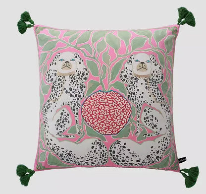 White Moneky Cushion Cover Soft Velvet Pillowcase Both Side Print Animal Cute Style Pillowcase Shell 60cm Home Sofa Deco