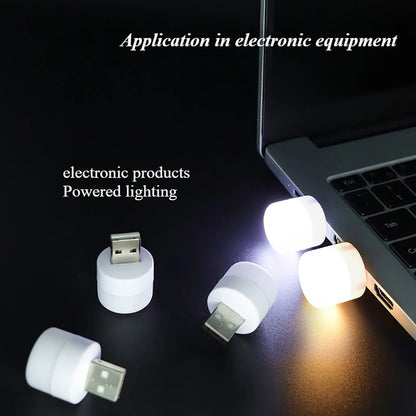 USB Light Mini LED Lamp Lights Table Room Plug Night Book Reading Decorating Items Warm White Eye Protections Wholesale Bedroom