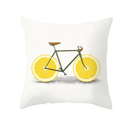 Lemon Pineapple Cushion Cover 45x45cm Summer Yellow Pillow Case Sofa Decoration Pillow Cover Geometric Striped Throw Pillowcase