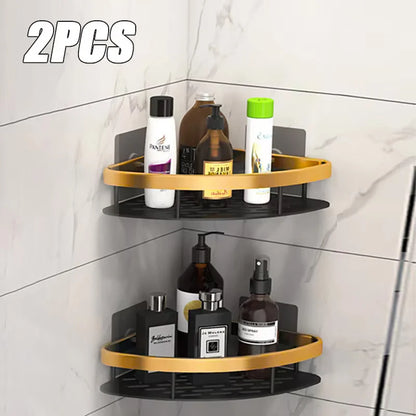 Non perforated Bathroom Shelf Floating Shelf for Wall Shelves Shower Hardware Bathroom Corner Shelf wall storage rack