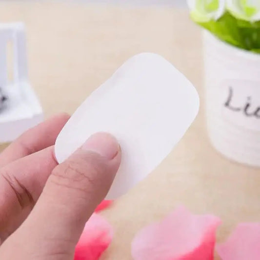 40/60/100 Pcs Soap Paper Portable Hand Washing Slice Sheets Bath Travel Scented Foaming Soap Bath Clean Soap Tablets Bathroom