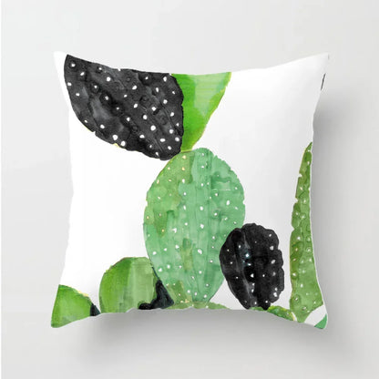 Tropical Cactus Tree Summer Flower Pattern Polyester Pad Home Decoration Car Sofa Throwing Pillow 40829