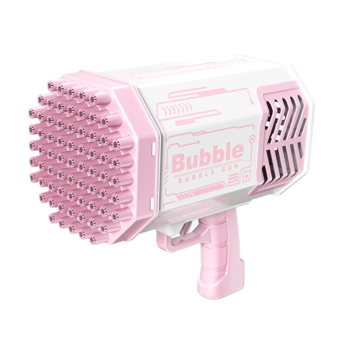 Bubble Gun Bazooka Machine Without Solution - 69 Holes Blaster for Kids Outdoor Summer Toy, Party Favors - Bubble Maker Blowers
