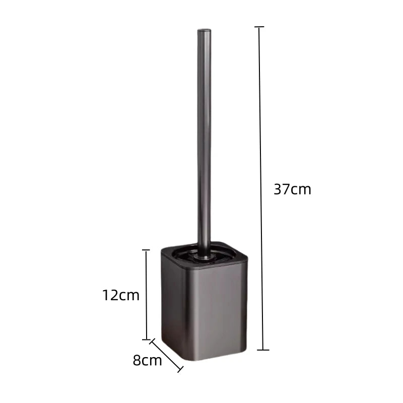 Luxury Toilet Brush Metal Shell Wall-Mounted Toilet Brush Holder No Dead Angle Home Cleaning Tools Bathroom Accessories