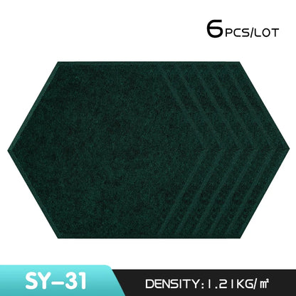6Pcs Hexagon Polyester Wall Panels Soundproofing Sound Proof Self-adhesive Acoustic Panel Office Esports Room Nursery Wall Decor