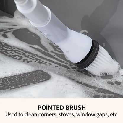 6-in-1 Electric Cleaning Brush 2000mAh Wireless Electric Rotary Cleaning Brush Shower Cleaning Brush Kitchen Bathroom VIE LENTE