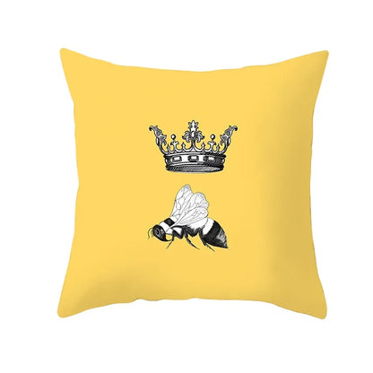 Lemon Pineapple Cushion Cover 45x45cm Summer Yellow Pillow Case Sofa Decoration Pillow Cover Geometric Striped Throw Pillowcase