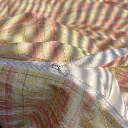 Nordic sling Cotton Pink Stripes Duvet Cover 150x200 Size Girl's Room housse de couette Skin friendly Breathable Comforter Sets