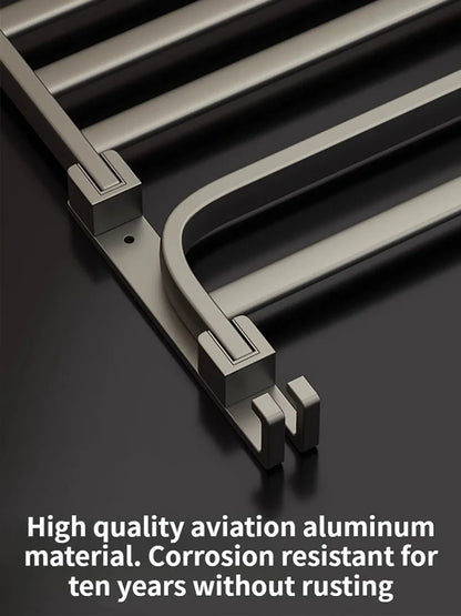 Upgrade And Thicken Grey/Black 50CM-60CM Folding Aluminum Towel Rack Holder With Hook Towel Holder