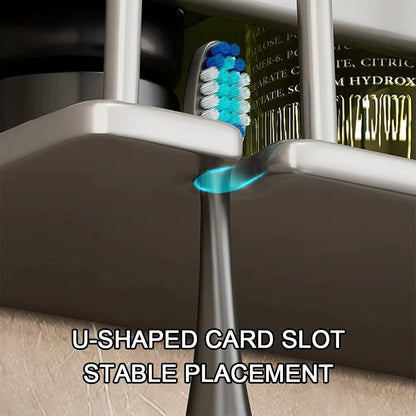 1pc Metal Toothbrush Storage Rack Wall-mounted U-shaped Card Slot Electric Toothbrush Holder Razor Cup Shelf Bathroom Organizer
