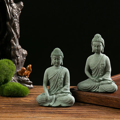 【Small Size】Buddha Statue Fish Tank Decoration Mini Buddhism Figurine Desk Topper Tablescape Decor Home Zen Statue