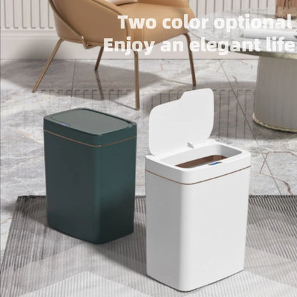 2025 New 15L Smart Trash Can Automatic Touchless Smart Sensor Sensing Trash Can Waterproof Bathroom Kitchen Bedroom Trash Can.