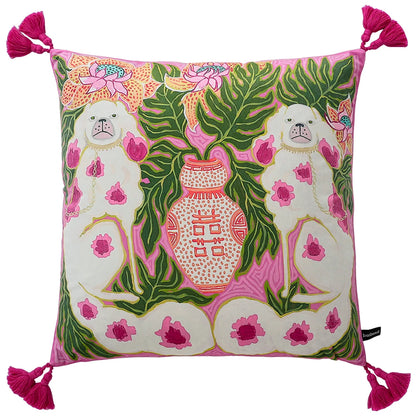 White Moneky Cushion Cover Soft Velvet Pillowcase Both Side Print Animal Cute Style Pillowcase Shell 60cm Home Sofa Deco