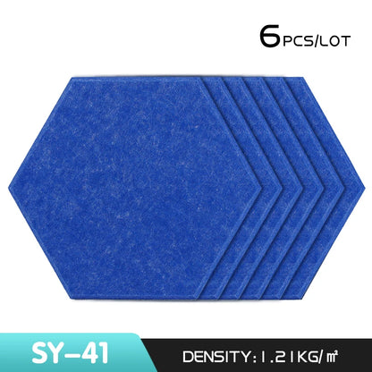 6Pcs Hexagon Polyester Wall Panels Soundproofing Sound Proof Self-adhesive Acoustic Panel Office Esports Room Nursery Wall Decor