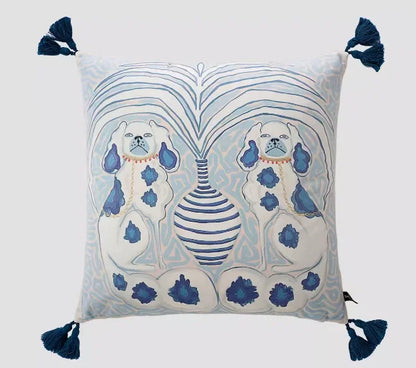 White Moneky Cushion Cover Soft Velvet Pillowcase Both Side Print Animal Cute Style Pillowcase Shell 60cm Home Sofa Deco