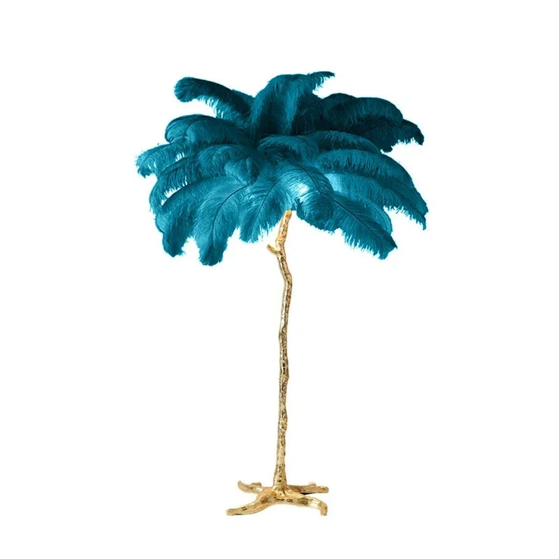 Nordic Ostrich Feather Floor Lamp Living Live Room Atmosphere Home Decor Sofa Corner Standing Lamp Bedroom Bedside Table Light