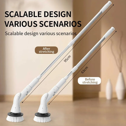 6-in-1 Electric Cleaning Brush 2000mAh Wireless Electric Rotary Cleaning Brush Shower Cleaning Brush Kitchen Bathroom VIE LENTE
