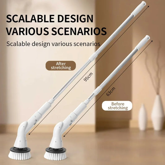 6-in-1 Electric Cleaning Brush 2000mAh Wireless Electric Rotary Cleaning Brush Shower Cleaning Brush Kitchen Bathroom VIE LENTE