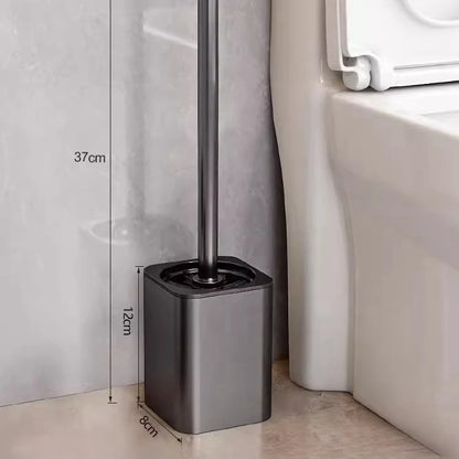 Luxury Toilet Brush Metal Shell Wall-Mounted Toilet Brush Holder No Dead Angle Home Cleaning Tools Bathroom Accessories