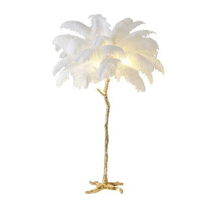 Nordic Ostrich Feather Floor Lamp Living Live Room Atmosphere Home Decor Sofa Corner Standing Lamp Bedroom Bedside Table Light