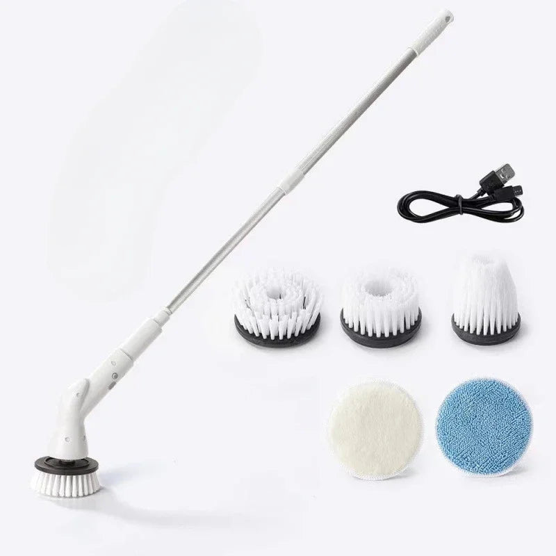 6-in-1 Electric Cleaning Brush 2000mAh Wireless Electric Rotary Cleaning Brush Shower Cleaning Brush Kitchen Bathroom VIE LENTE