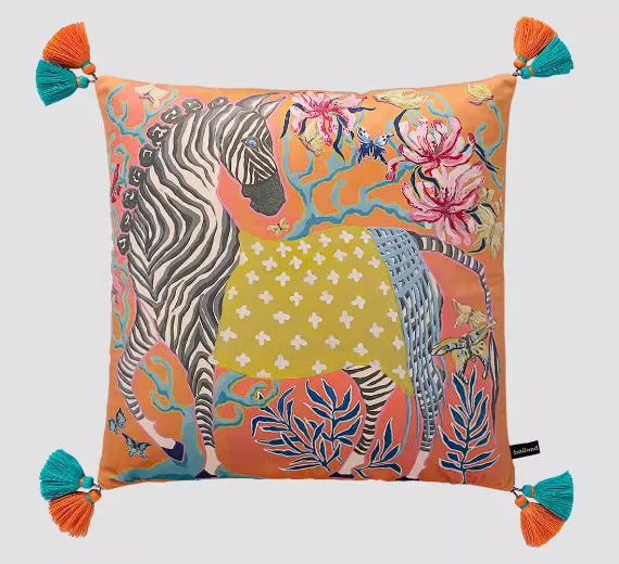 White Moneky Cushion Cover Soft Velvet Pillowcase Both Side Print Animal Cute Style Pillowcase Shell 60cm Home Sofa Deco
