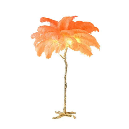 Nordic Ostrich Feather Floor Lamp Living Live Room Atmosphere Home Decor Sofa Corner Standing Lamp Bedroom Bedside Table Light