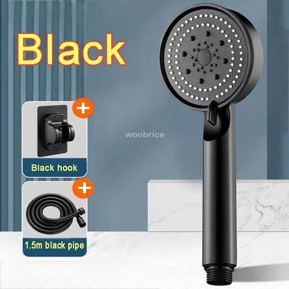 Bathroom Sink Faucet Head of A Shower High Pressure 5 Modes Adjustable with Hose Water Saving One-Key Stop Bathroom Accessories