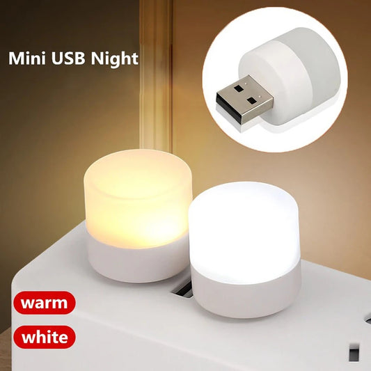 USB Light Mini LED Lamp Lights Table Room Plug Night Book Reading Decorating Items Warm White Eye Protections Wholesale Bedroom