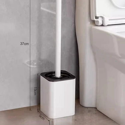 Luxury Toilet Brush Metal Shell Wall-Mounted Toilet Brush Holder No Dead Angle Home Cleaning Tools Bathroom Accessories