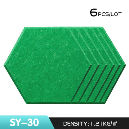 6Pcs Hexagon Polyester Wall Panels Soundproofing Sound Proof Self-adhesive Acoustic Panel Office Esports Room Nursery Wall Decor