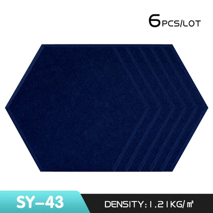 6Pcs Hexagon Polyester Wall Panels Soundproofing Sound Proof Self-adhesive Acoustic Panel Office Esports Room Nursery Wall Decor