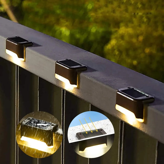 4/8/16/32pcs Solar LED Lights Outdoor Garden Light Deck Lamp Solar Stairs Light Waterproof Solar Step Lamp Patio Garden Decor