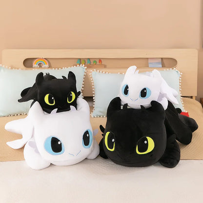 Large Toothless Dragon Plush Body Pillow Cute Cartoon Dragon Soft Decorative Stuffed Body Pillow Anime Sleeping Back Cushion