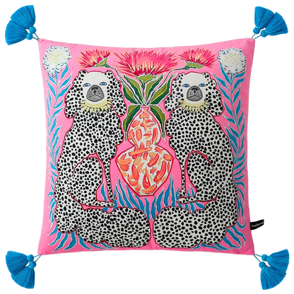 White Moneky Cushion Cover Soft Velvet Pillowcase Both Side Print Animal Cute Style Pillowcase Shell 60cm Home Sofa Deco